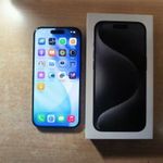 Apple iPhone 15 Pro Független Black Titanium Garis 100%-os akkuval ! fotó