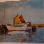 Vaszary János, hajók a kikötőben, csodás, nagyméretű olaj/vászon festmény1ft! Nmá! fotó