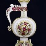 XIX. SZÁZADI CSALÁDI PECSÉTES ZSOLNAY ÁTTÖRT DUPLAFALÚ FEDELES DÍSZVÁZA ! fotó