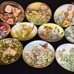 10 DB OS TÜNDÉR MINTÁS PORCELÁN DÍSZTÁNYÉR SZETT X fotó