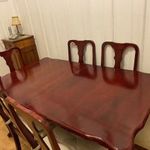 Tömörfa étkező asztal különlegesség 6 db masszív székkel fotó