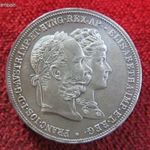 FERENC JÓZSEF és ERZSÉBET HÁZASSÁGKÖTÉSÉNEK 25.ÉVFORDULÓJA 2 FORINT 1879 EZÜST: 24, 6g kiv+ fotó