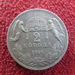 2 KORONA 1914 KB RITKA ÉVJÁRAT ! EZÜST: 10g nsz+ fotó
