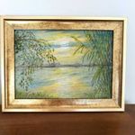 Balatonboglári naplemente olajfestmény fotó