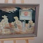 (K) Festmény a kultúráról vélhetően olasz festmény 43x54 cm kerettel fotó