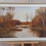 Reinhardt István szép tájkép festménye 103x63 cm kerettel fotó