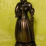 EGYEDI BRONZ VAGY RÉZ NŐI SZOBOR, AKÁR MÁRVÁNY ASZTALI ÓRA TETEJÉRE IS RÖGZÍTHETŐ fotó