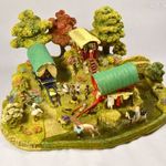 LOVASKOCSIS TÁBOROZÓK A PATAK MELLETT ... APRÓLÉKOSAN KIDOLGOZOTT LILIPUT SZOBOR KÉZI FESTÉSSEL X fotó