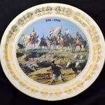 1996 MAGYAROK BEJÖVETELE - HONFOGLALÁS , RITKA NAGYMÉRETŰ ZSOLNAY PORCELÁN DÍSZTÁL ! fotó