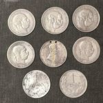 8 DARABOS VEGYES EZÜST 1 KORONA ÉS 1 PENGŐ LOT. 1 FORINTRÓL! fotó