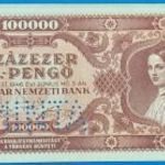 1946 -os SZÁZEZER ( 100000 ) B.-Pengő bankó MINTA perforációval!!! EF+ (L0273) fotó
