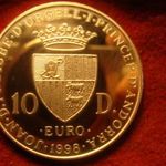 Andorra nagyméretű ezüst 10 dinár 1998 PROOF 31, 47 gramm 0.925 38 mm fotó