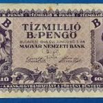 1946 -os 10000000 / TÍZMILLIÓ B.-Pengő bankó!!! F (L0137) fotó
