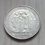 5 korona 1907 jubileumi ezüst 1907 VF++ fotó