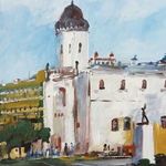 Festmény (02/59) Bánfi : KECSKEMÉT, ZSINAGÓGA (olaj, karton, 50x35 cm) fotó