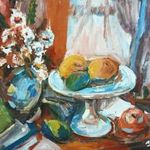 Festmény (02/38) Bánfi : CSENDÉLET (olaj, karton, 50x35 cm) fotó