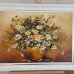 Najgyanov Vladimír szép zsűrizett virágcsendélet festménye 82x63 cm kerettel fotó