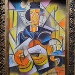 Szobotka Imre: Cigaretta füst Kubista festmény fotó