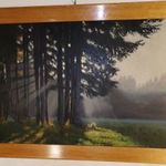 Csáki - Maronyák József: Reggeli fények a Hubertlaki tónál- hatalmas méretű olajfestmény -1Ft! Nmá! fotó