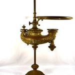 XIX. SZ KÖZEPE ! RÓMAI MÉCSES ALAKÚ NAGY RITKASÁG : PETRÓLEUMLÁMPA TEST -JELZETT X! fotó