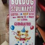 Feliratos Csokoládé - Boldog Szülinapot Macis rózsaszín - Rizses Csokoládé 75 g - Születésnapi Ajánd fotó