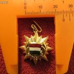 A MAGYAR KÖZTÁRSASÁG GYÉMÁNTOKKAL ÉKESÍTETT ZÁSZLÓRENDJE 1989 MINIATŰR JELVÉNYE kiv fotó