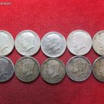 10 db USA / KENNEDY 1/2 DOLLÁR 1964 EZÜST : 125g/900 EGYBEN ELADÓ ! kiv-, enyhe patina fotó