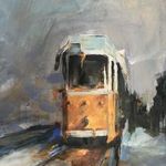 Akril festmény - Délutáni villamos 59 X 50 cm fotó