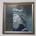 Szász Endre stílusú, jelzett portré – 50×50 cm, keretezve fotó