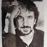 Alan Rickman fekete tus portré 25x35 cm fotó