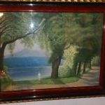 Rippl - Rónai József, magányos hölgy, távolodó hajó, szép, régi festmény 1 ft, minimálár nélkül fotó