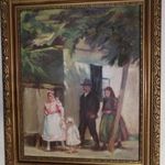 Nyilasy Sándor - Vásárba menet - gyönyörű antik olajfestmény, vásznon -1Ft! Nincs minimálár!!! fotó