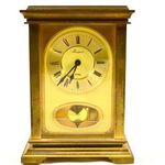 KÜLÖNLEGES INGÁS SZERKEZETŰ DÖGNEHÉZ RAPPORT MÁRKÁJÚ RÉZ ASZTALI ÓRA X fotó