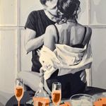 XXI. sz. MAGYAR KORTÁRS FESTŐ ALKOTÁSA : ROMANTIKUS JELENET ! fotó