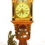 DEKORATÍV 2 SÚLYOS HUZAMÚ FA TOKOS HALLAND FALI ÓRA HOLDFÁZISOS SZERKEZETTEL X fotó