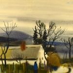 SZALÓKY SÁNDOR (1921-1978) MUNKÁCSY DÍJAS MAGYAR FESTŐ ALKOTÁSA : ŐSZI TÁJ ALAKKAL ! fotó