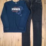 2 darabos fiú PULÓVER + FARMER NADRÁG 164-182cm FIÚ RUHACSOMAG fotó