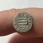 Hunyadi János dénár B-N csillag extra szép állapotban fotó