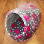 Cica kutya fekhely kuckó bebújó / Sötétszürke tappancsos plüss frottír anyagból fotó