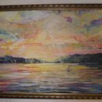 Iványi Grünwald Béla - Balatoni fények - gyönyörű régi olajfestmény - 1 Ft! Nincs minimálár!!! fotó