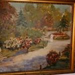 Rippl - Rónai József, Séta a parkban, szép régi olajfestmény, 1 forintról minimálár!!! fotó