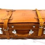 RÉGI MASSZÍV VALÓDI BŐR BŐRÖND JELZETT FÉM CSATOKKAL ! fotó