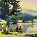 OSVÁTH MIKLÓS (1934-2004) TENGERSZEM - MISURINA (OLASZORSZÁG) 1979 fotó