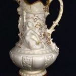 NAGYON ÖREG ! XIX. SZÁZAD KÖZEPE ! ANTIK KŐPORCELÁN HISTORIZÁLÓ KARAFA X fotó