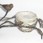 MADÁRFÉSZEK ALAKÚ , KOVÁCSOLTVAS ÉS KERÁMIA ÖSSZETEVŐKBŐL SCENTSY PÁROLOGTATÓ fotó