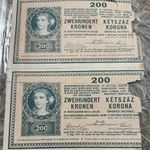 200 korona 1918 !Ív! darab - RRRitka - Sorszám nélkül - Hullámos hátlap fotó