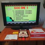 Retro új sárgakazettás játék konzol plusz kazettával kvarcjáték NES klón fotó