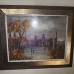 Román György - Párizsi utcarészlet - gyönyörű régi olajfestmény - 1 Ft! Nincs minimálár! fotó