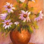 BACK ILDIKÓ : FEHÉR VIRÁGOK ... JEGYZETT KORTÁRS FESTŐ ALKOTÁSA ! fotó