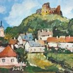 Festmény (02/66) Bánfi : SZIGLIGET (olaj, karton, 50x35 cm) fotó